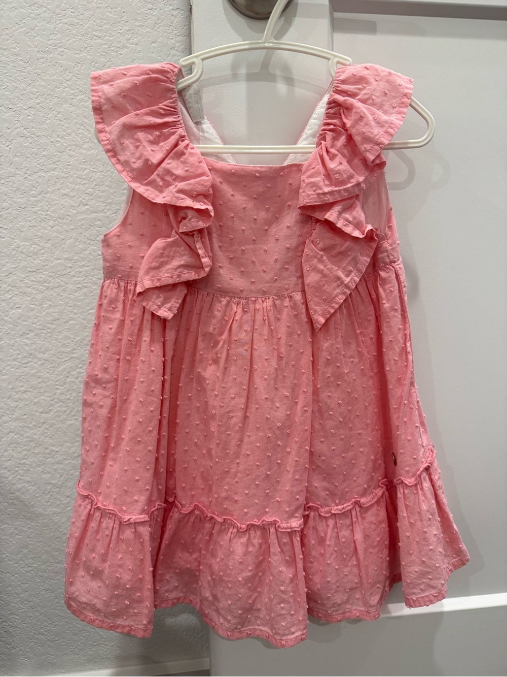 Paz Rodríguez - Girls Pink Ruffle Swiss Dot Dress